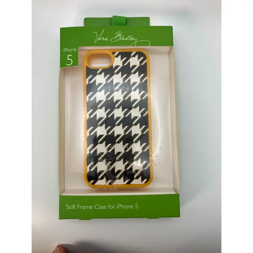 Vera Bradley iPhone 5 Soft Frame‎ Case Bittersweet Houndstooth White New in Box